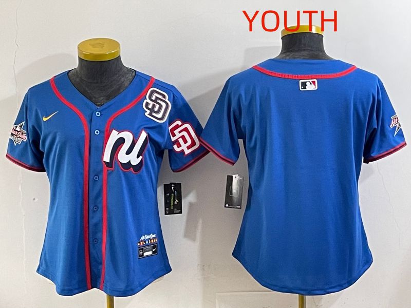 Youth 2025 San Diego Padres Blank Blue All star Nike MLB Jersey style 02->youth mlb jersey->Youth Jersey